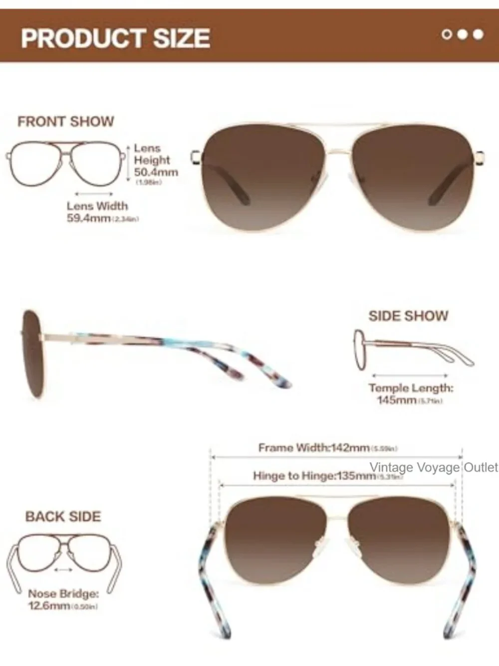 Polarized Aviator Sunglasses for Women - Acetate Frame UV400 Protection Retro